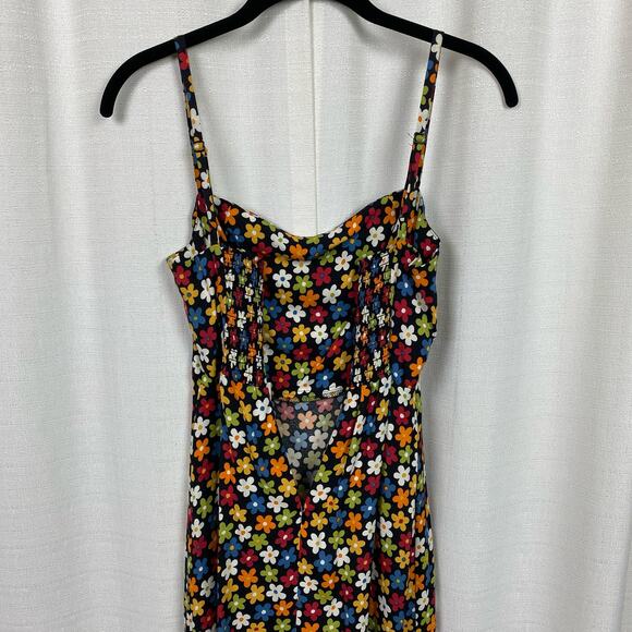 Reformation Crimini Black Multi Afternoon Floral Danica Slip Dress Sz.0 NWT - Picture 13 of 16